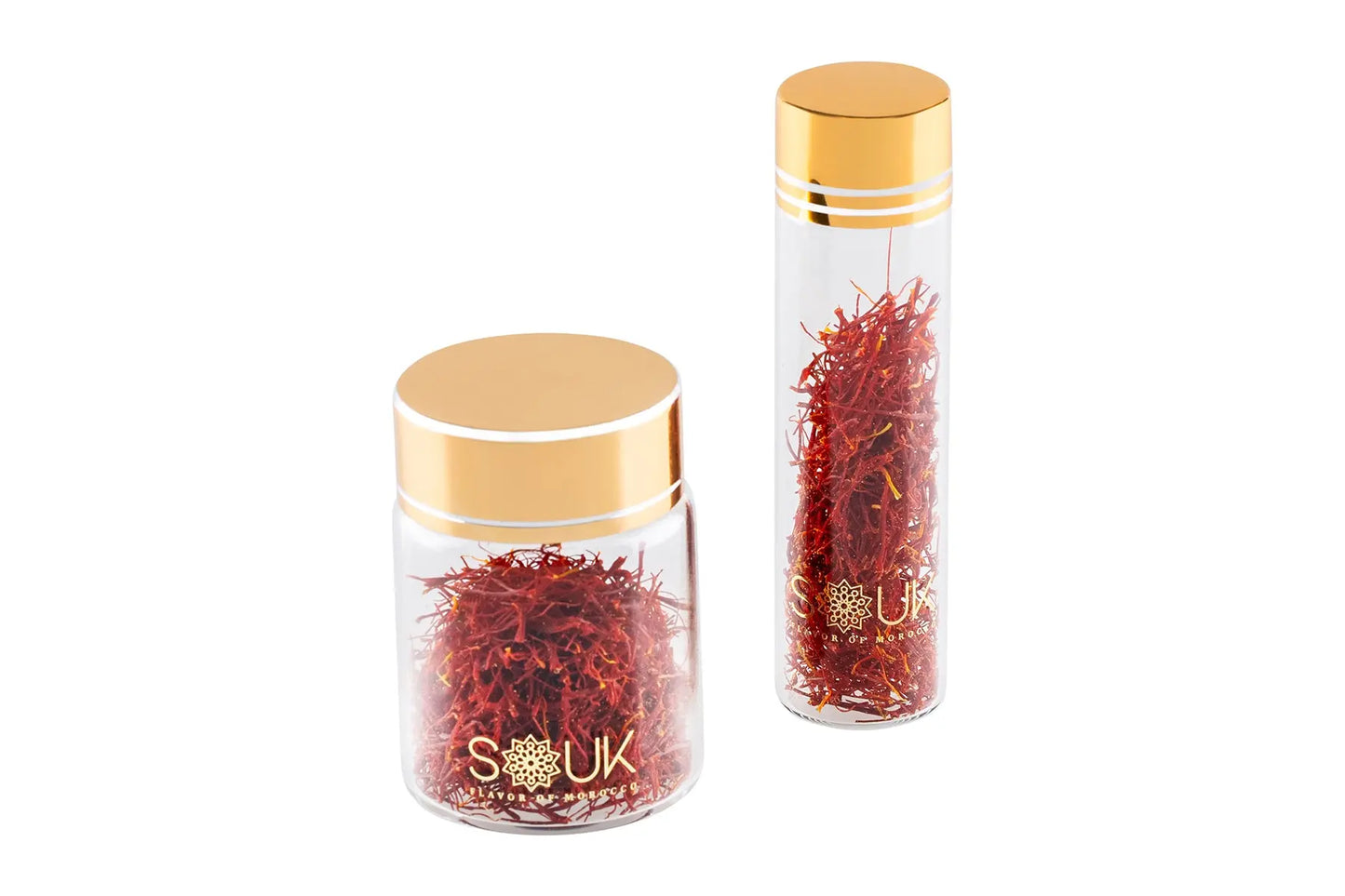 Premium Grade USDA Organic Moroccan Saffron 1G Bottle Compared to 2G Bottle.